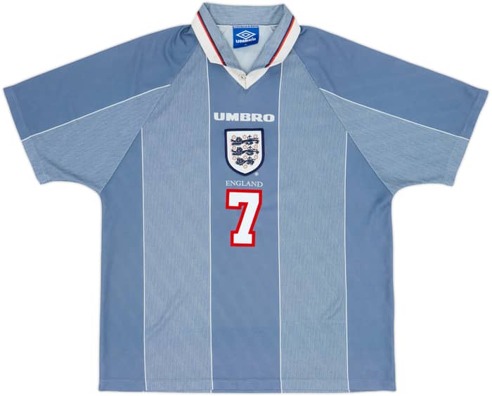 1996-97 England Away Shirt Beckham #7 - 6/10 - (XL)