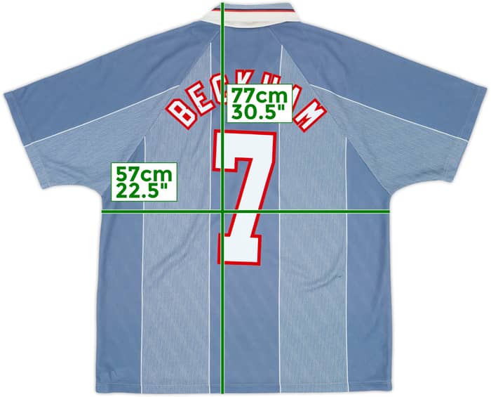 1996-97 England Away Shirt Beckham #7 - 6/10 - (XL)