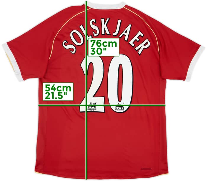 2006-07 Manchester United Home Shirt Solskjaer #20 - 7/10 - (L)