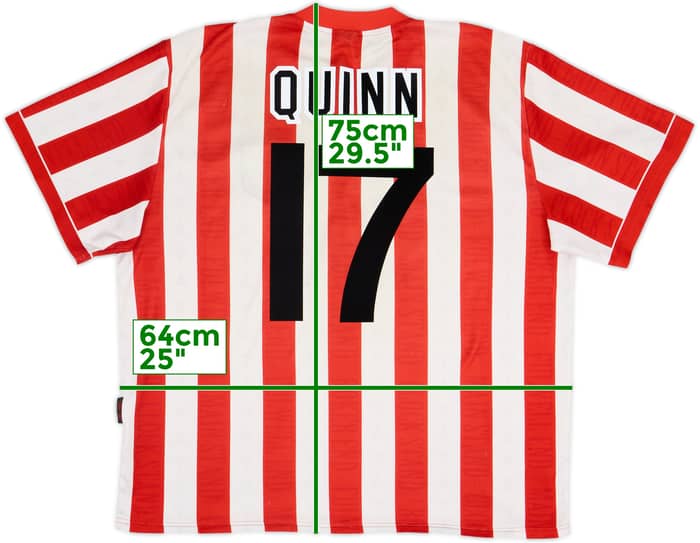 1996-97 Sunderland Home Shirt Quinn #17 - 6/10 - (XXL)