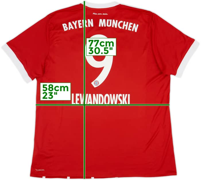 2017-18 Bayern Munich Home Shirt Lewandowski #9 - 8/10 - (XL)