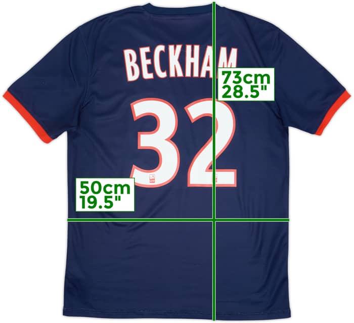 2013-14 Paris Saint-Germain Home Shirt Beckham #32 - 8/10 - (M)