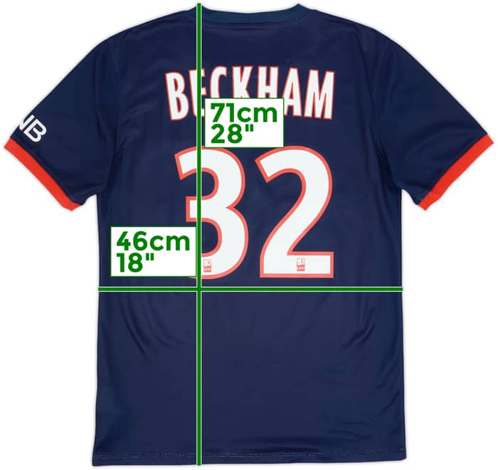 2013-14 Paris Saint-Germain Home Shirt Beckham #32 - 5/10 - (S)