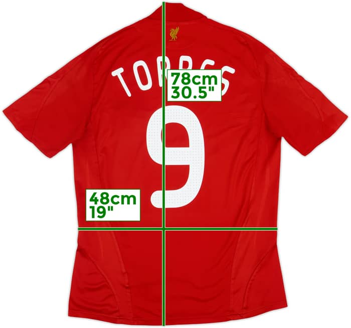 2008-10 Liverpool Camiseta Local Torres #9 - 8/10 - (M)
