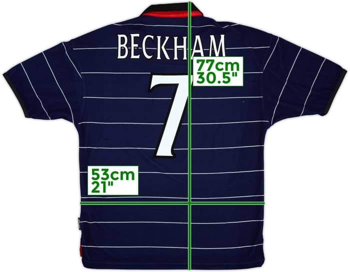 1999-00 Manchester United Away Shirt Beckham #7 - 9/10 - (M)