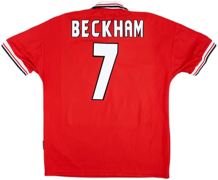 1998-00 Manchester United Home Shirt Beckham #7 - 6/10 - (L)