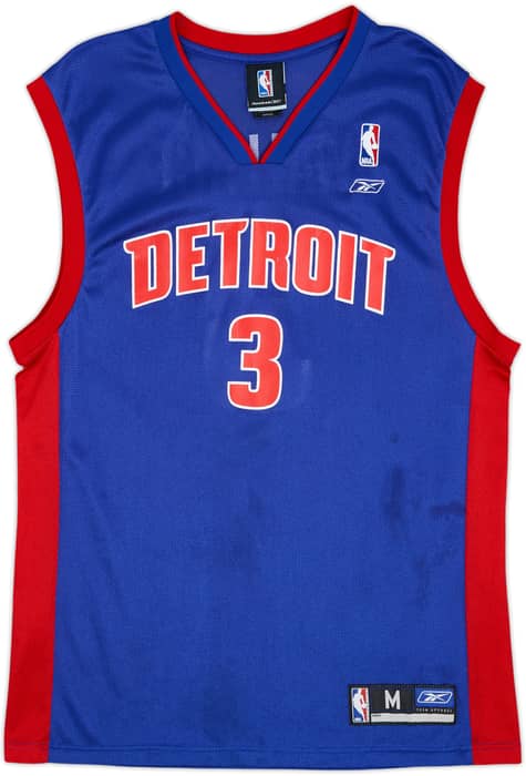 2002-06 Detroit Pistons Wallace #3 Reebok Away Jersey - 6/10 - (M)