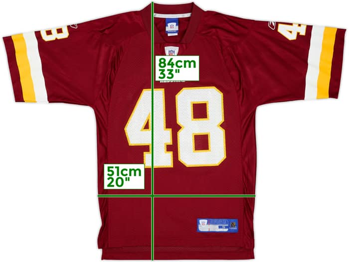 2002 Washington Redskins Davis #48 Reebok On Field Home Jersey - 9/10 - (S)