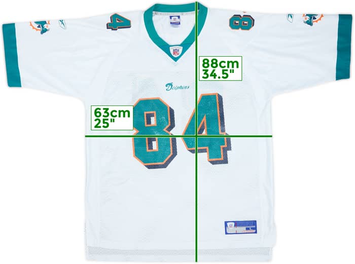 2002-04 Miami Dolphins Chambers #84 Reebok On Field Away Jersey - 8/10 - (L)