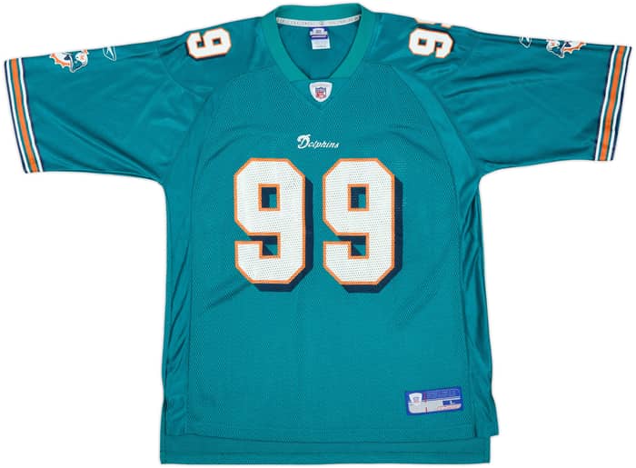 2002-04 Miami Dolphins Taylor #99 Reebok On Field Home Jersey - 7/10 - (L)