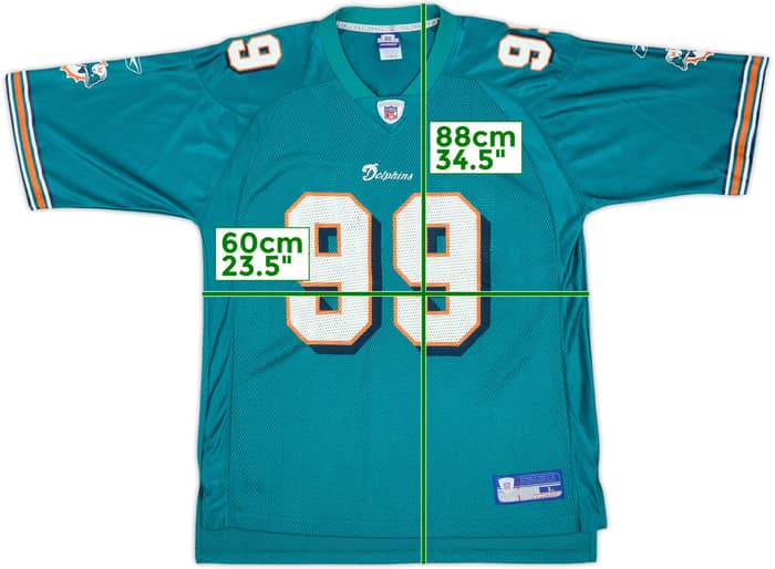 2002-04 Miami Dolphins Taylor #99 Reebok On Field Home Jersey - 7/10 - (L)