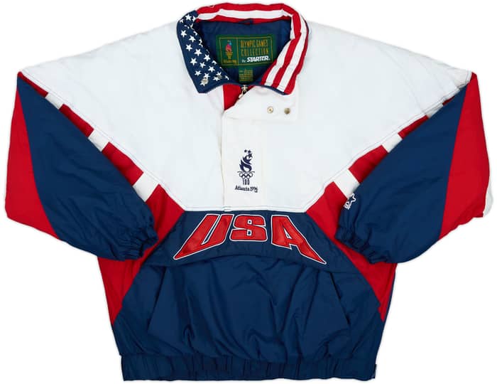 1996 Team USA Atlanta Olympic Games Starter 1/2 Zip Rain Coat - 8/10 - (L)