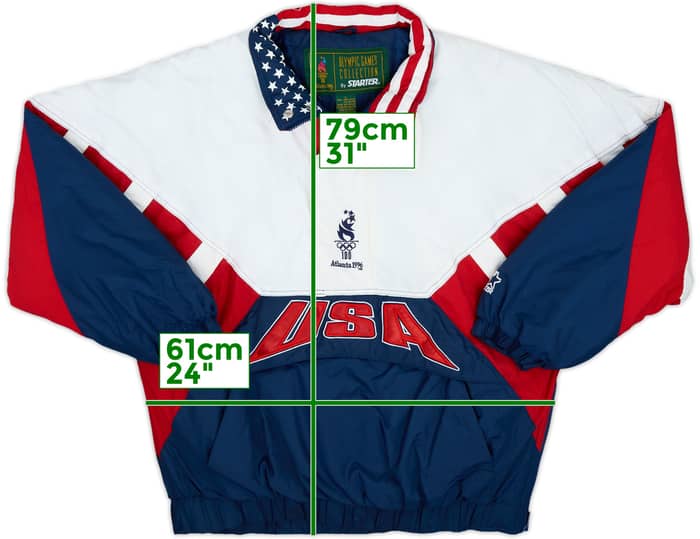 1996 Team USA Atlanta Olympic Games Starter 1/2 Zip Rain Coat - 8/10 - (L)