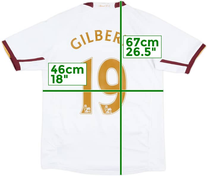 Camiseta de visitante del Arsenal 2007-08 Gilberto #19 - 7/10 - (XL.Niños)