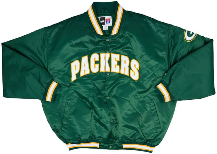 1990s Green Bay Packers Puma Satin Varsity Jacket - 8/10 - (XXL)