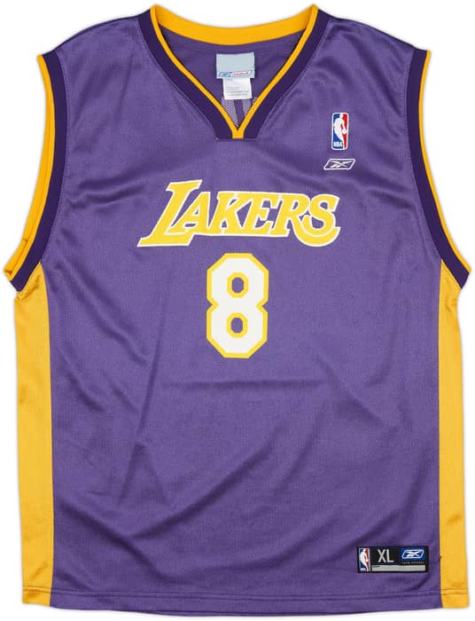2002-06 LA Lakers Bryant #8 Reebok Away Jersey - 8/10 - (XL.Boys)