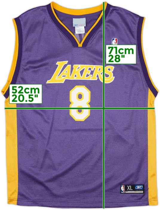 2002-06 LA Lakers Bryant #8 Reebok Away Jersey - 8/10 - (XL.Boys)