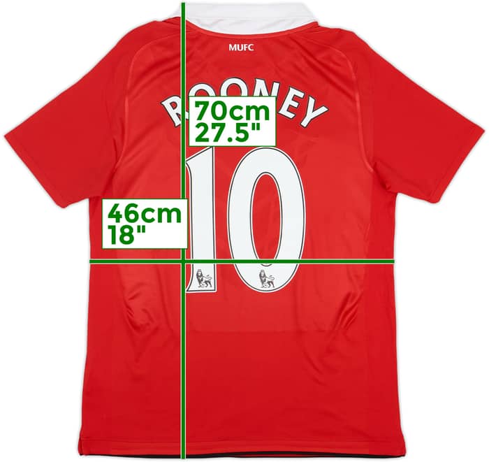 2010-11 Manchester United Home Shirt Rooney #10 - 9/10 - (XL.Boys)