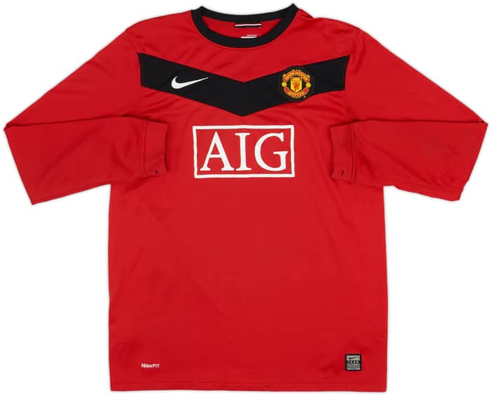2009-10 Manchester United Home L/S Shirt Rooney #10 - 7/10 - (XL.Boys)