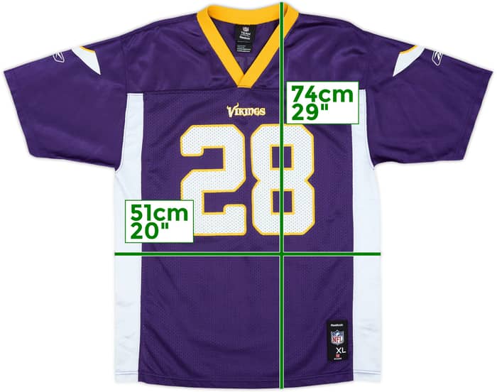 2008-11 Minnesota Vikings Peterson #28 Reebok Replica Home Jersey - 8/10 - (XL.Boys)