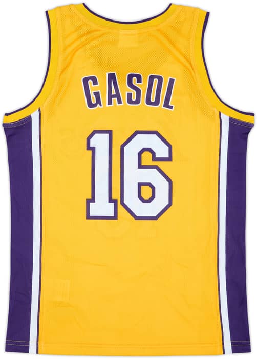2008-10 LA Lakers Gasol #16 Champion Home Jersey - 9/10 - (XS)