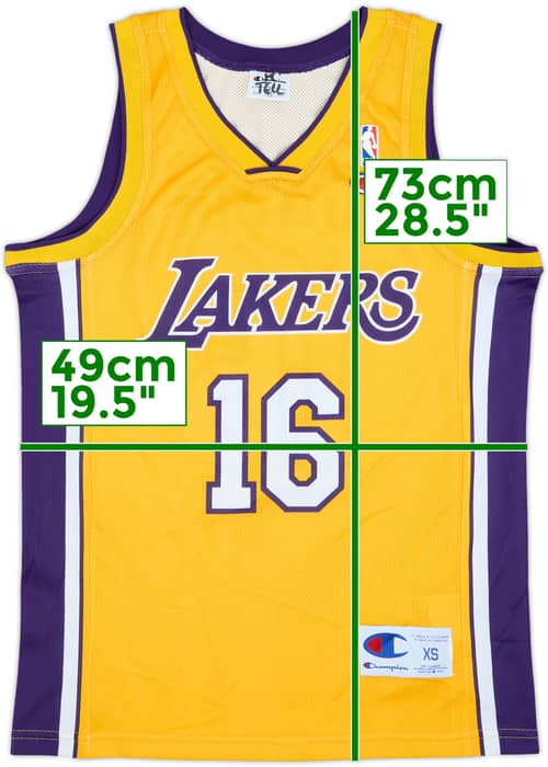 2008-10 LA Lakers Gasol #16 Champion Home Jersey - 9/10 - (XS)