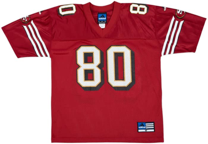 1999-00 San Francisco 49ers Rice #80 adidas Home Jersey - 9/10 - (M)