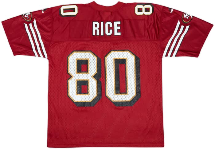 1999-00 San Francisco 49ers Rice #80 adidas Home Jersey - 9/10 - (M)