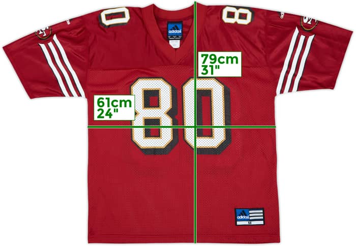1999-00 San Francisco 49ers Rice #80 adidas Home Jersey - 9/10 - (M)