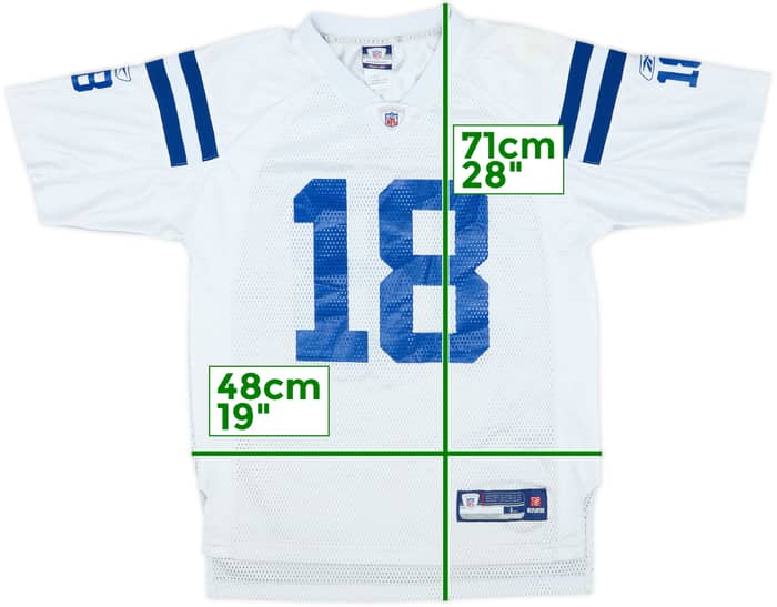 2007 Indianapolis Colts Manning #18 Reebok On Field Away Jersey - 7/10 - (L.Boys)