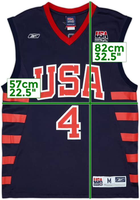 2004 USA Iverson #4 Reebok Away Jersey - 8/10 - (M)