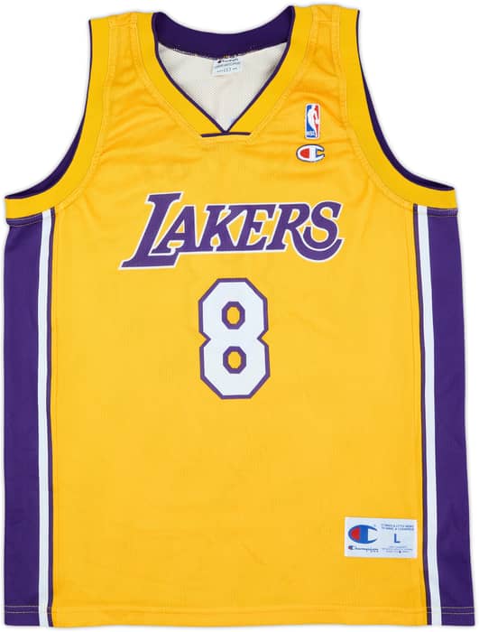 1999-06 LA Lakers Bryant #8 Champion Home Jersey - 9/10 - (L)