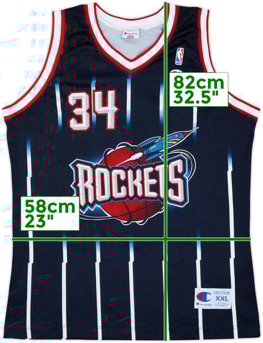 1995-01 Houston Rockets Olajuwon #34 Champion Away Jersey - 9/10 - (XXL)