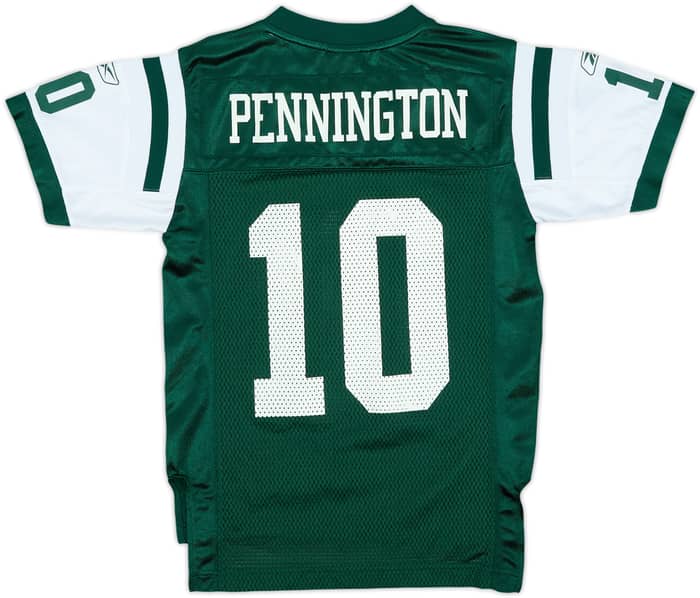2005-06 New York Jets Pennington #10 Reebok On Field Home Jersey - 9/10 - (S.Boys)