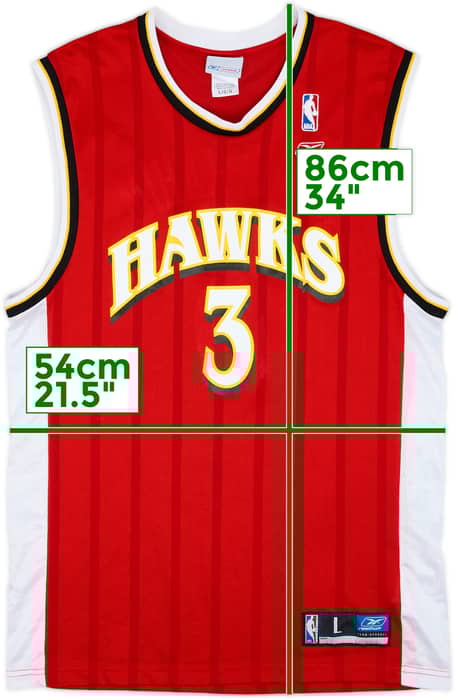 2002-04 Atlanta Hawks Abdur-Rahim #3 Reebok Away Jersey - 9/10 - (L)