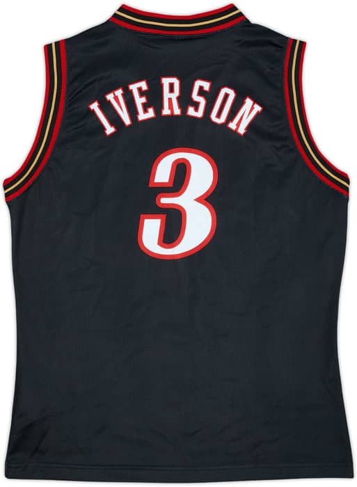 2000-06 Philadelphia 76ers Iverson #3 Champion Away Jersey - 9/10 - (XL.Boys)