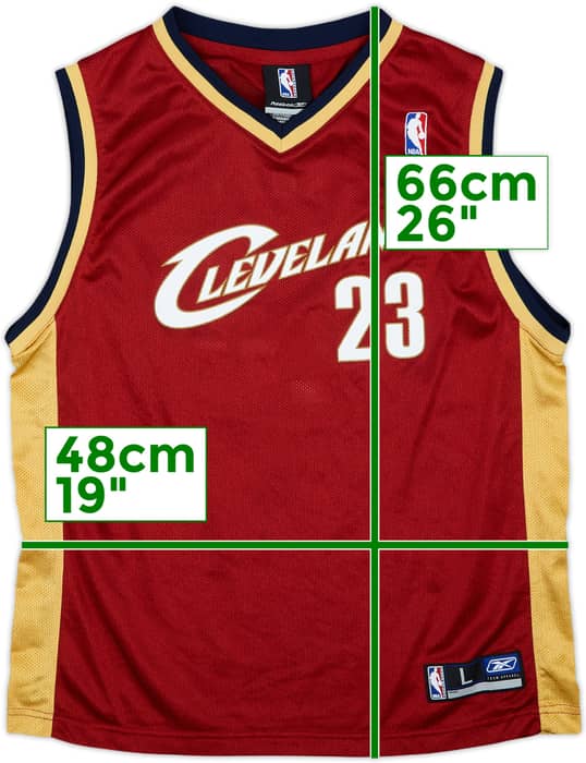 2003-06 Cleveland Cavaliers James #23 Reebok Away Jersey - 9/10 - (L.Boys)