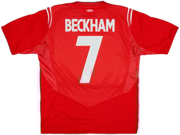 2004-06 England Away Shirt Beckham #7 - 7/10 - (L)