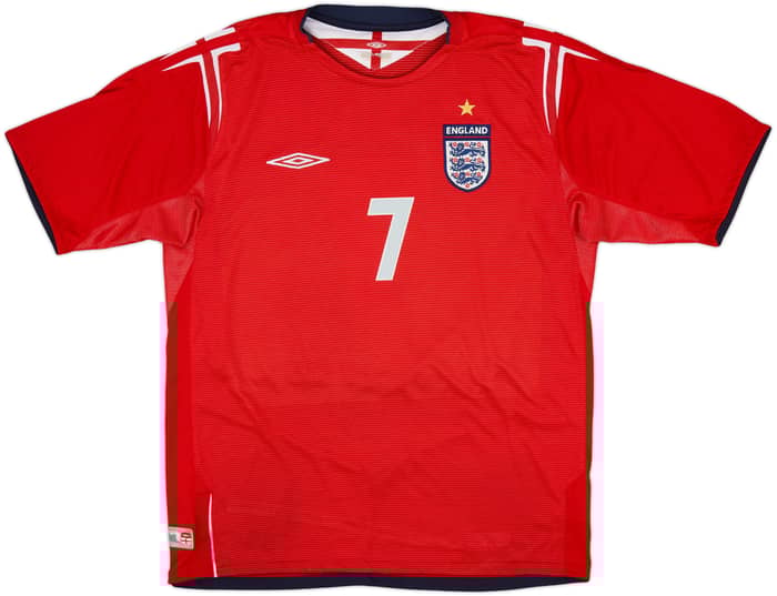 2004-06 England Away Shirt Beckham #7 - 7/10 - (L)