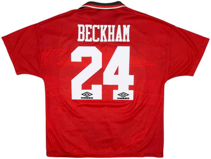 1994-96 Manchester United Home Shirt Beckham #24 - 5/10 - (L)
