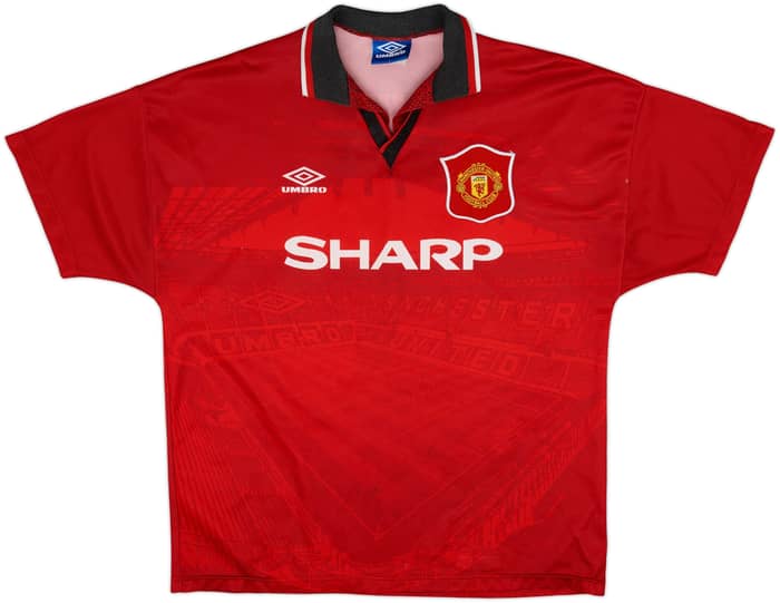 1994-96 Manchester United Home Shirt Beckham #24 - 5/10 - (L)