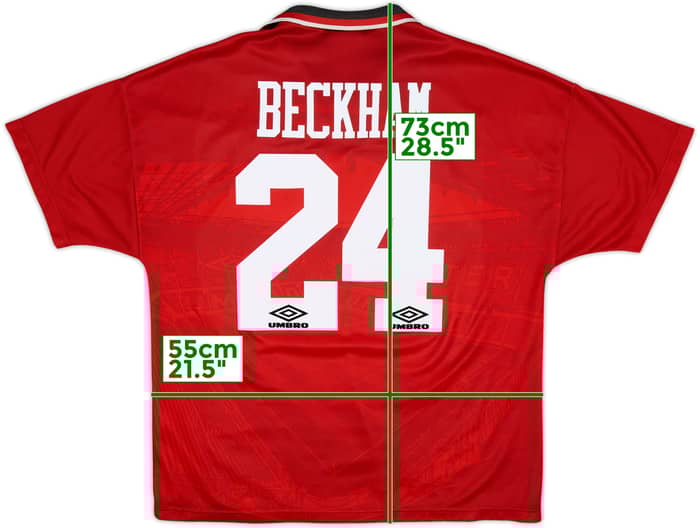 1994-96 Manchester United Home Shirt Beckham #24 - 5/10 - (L)