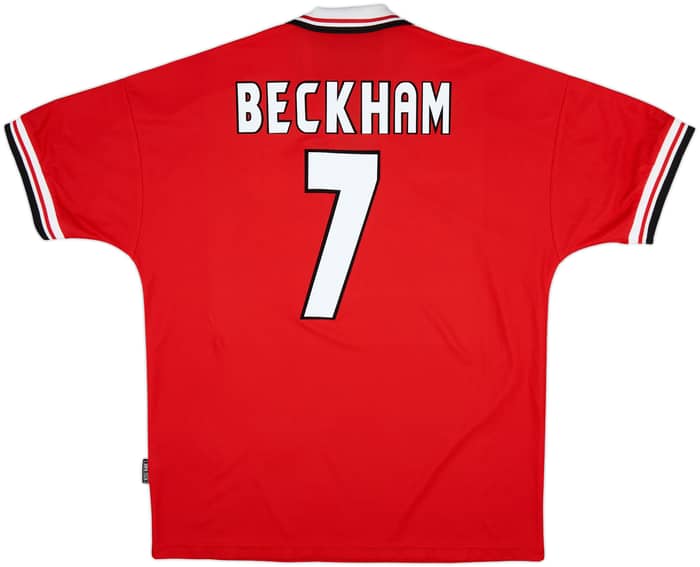 1998-00 Manchester United Home Shirt Beckham #7 - 8/10 - (XL)