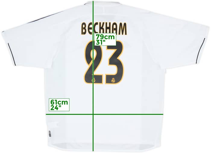 2003-04 Real Madrid Home Shirt Beckham #23 - 8/10 - (XL)