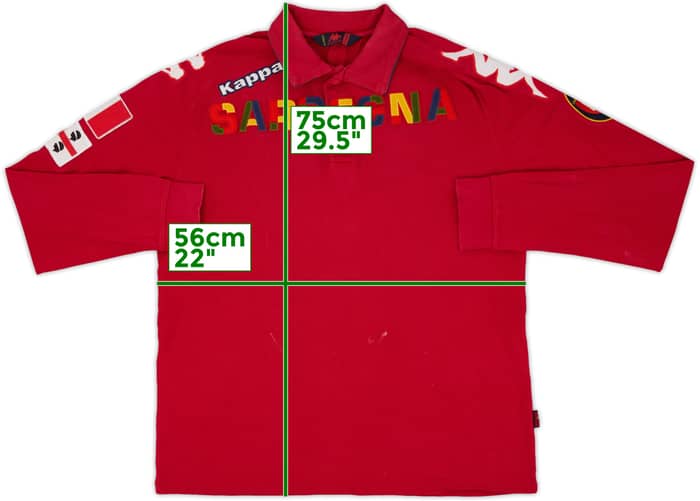 2011-12 Cagliari Kappa Polo L/S Shirt - 6/10 - (XL)