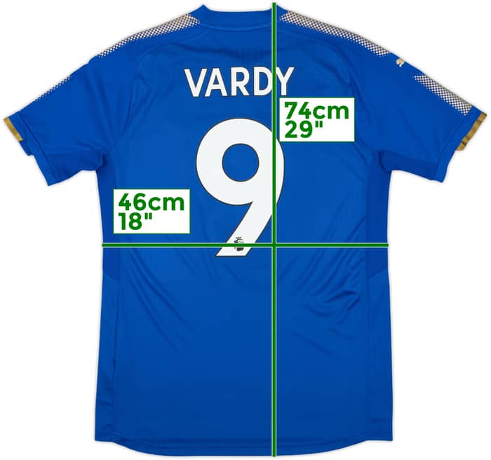 2017-18 Leicester Home Shirt Vardy #9 - 8/10 - (M)