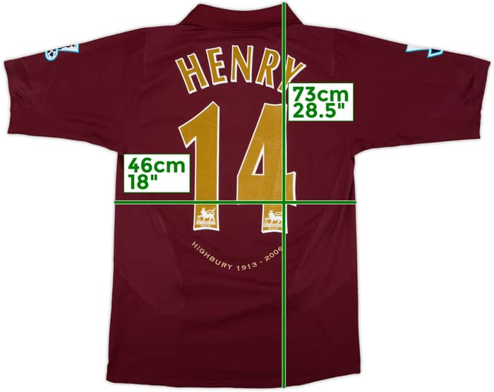 2005-06 Arsenal Home Shirt Henry #14 - 7/10 - (XL.Boys)