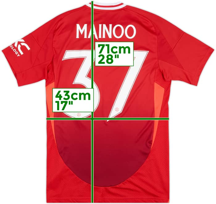 2024-25 Manchester United Home Shirt Mainoo #37 - 9/10 - (S)