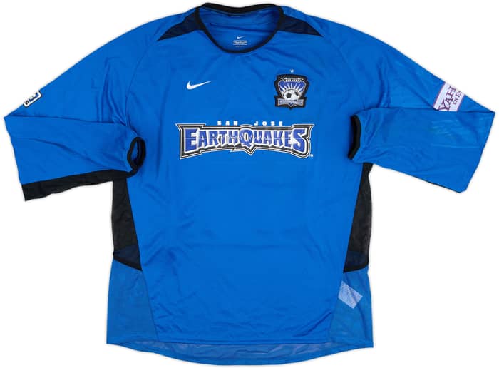 2003-04 San Jose Earthquakes Match Issue Home L/S Shirt Agoos #12