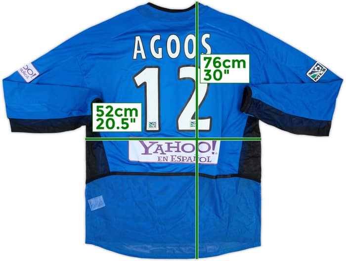 2003-04 San Jose Earthquakes Match Issue Home L/S Shirt Agoos #12
